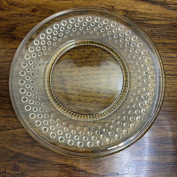 (1) Vintage Yellow Glass Salad Plate Luncheon Bubble‎ Hobnail 7.5" - Picture 5 of 7